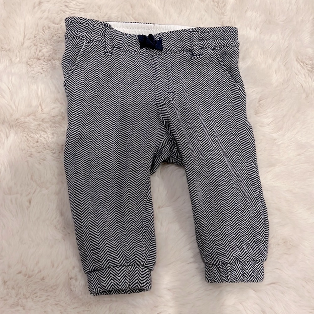 Janie and Jack BABY HERRINGBONE JOGGER 3-6m